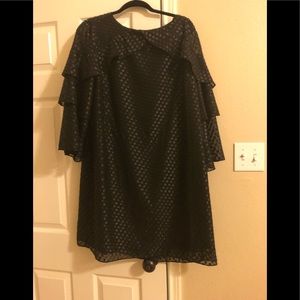 Black and sparkly cocktail dress . Lined. Soft.